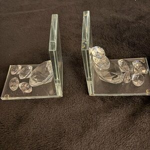 Crystal Glass Bookends